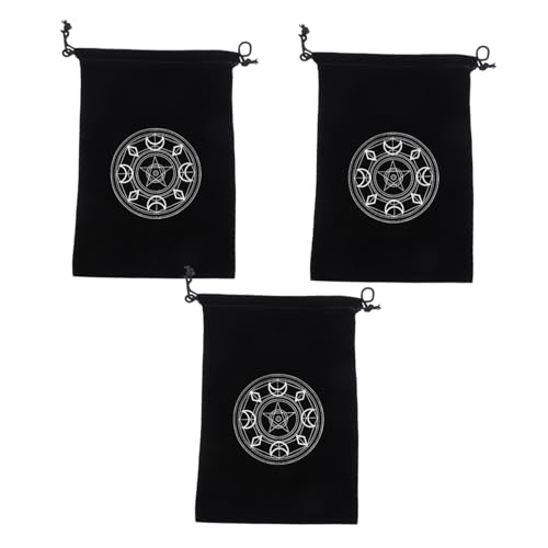 ZUNOXAZ 3 Stück Teiliges Tarot Karten Aufbewahrungsset aus Strapazierfähigem mit Kordelzug Leichter Tarot Kartenhalter und Würfelbeutel für Magische Orakelkarten von ZUNOXAZ