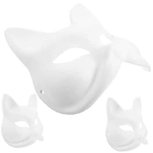 ZUNOXAZ 3 Stück Weiße Papier Fuchsmasken zum Bemalen DIY Bastelmasken Leichtes Material Kreative Handarbeit Halloween Karneval Party Dekoration ZUNOXAZ 3 Stück Weiße Papier Fuchsmasken zum Bemalen DIY Bastelmasken Leichtes Material Kreative Handarbeit Halloween Karneval Party Dekoration von ZUNOXAZ