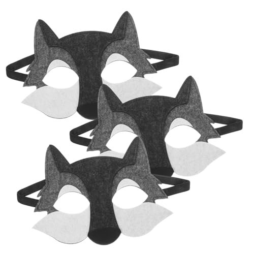 ZUNOXAZ 3 Stücke Teiliges Wolf Kopfmasken aus Grauem Filz Kindgerechte Tiermasken für Cosplay Lustige und Bequeme Gesichtsmasken für Kindergeburtstag Fasching und Karneval ZUNOXAZ 3 Stücke Teiliges Wolf Kopfmasken aus Grauem Filz Kindgerechte Tiermasken für Cosplay Lustige und Bequeme Gesichtsmasken für Kindergeburtstag Fasching und Karneval von ZUNOXAZ