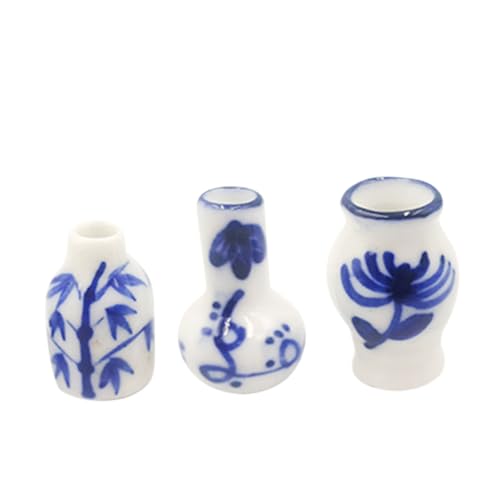 ZUNOXAZ 3 Teiliges Simulations Teeservice Wohnaccessoires Spielzeughaus Vintage Heimdekor Mini Vase Ornamente Zum Basteln Retro Mini Ornament Miniatur Szene Modell von ZUNOXAZ