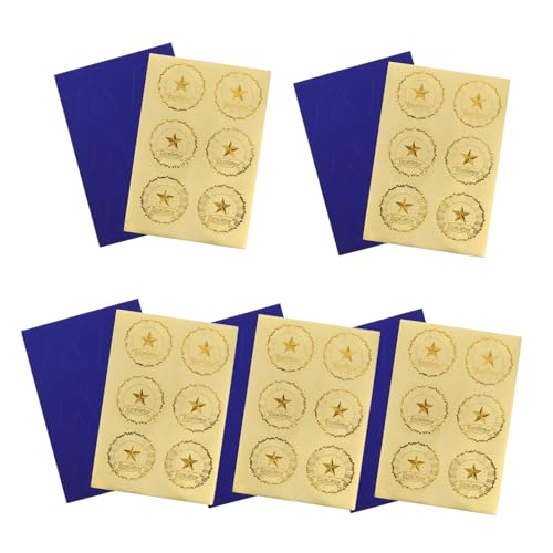ZUNOXAZ 30 Sets Zertifikat Geprägter Auszeichnungen Versiegelungen Folienleistung Aufkleber Aufkleber Aufkleber Seal of Excellence Für Schulzertifikate Umschläge Diplom Office Supplies von ZUNOXAZ