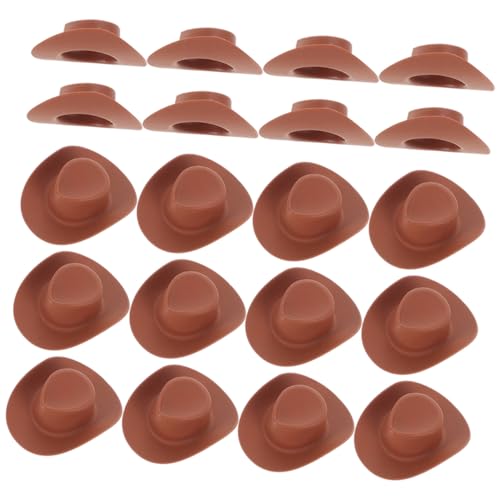 ZUNOXAZ 30 Stück Mini-Cowboyhut Cowboyhüte Puppe Mädchen Hut Party Hut glitzernd Mini-Hut Miniaturhüte zum Basteln kleine Bastelhüte kleine Hüte zum Basteln zarte Minihüte Plastik von ZUNOXAZ