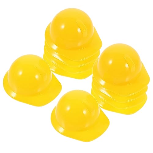 ZUNOXAZ 30 Stück Teiliges Miniatur Bauhelm Kleiner Sicherheitshelm für Puppen und Haustiere Vielseitige Party und DIY Dekoration Kompakt Leicht Tragbar Gelb von ZUNOXAZ