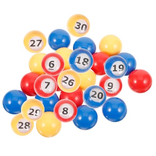 ZUNOXAZ 30 Stück Teiliges Nummerierte Bingo bälle aus Robustem Kunststoff Mehrfarbige Leichte Spielkugeln für Party Tombola Spiele Widerstandsfähig gegen Ausbleichen Wiederverwendbar und ZUNOXAZ 30 Stück Teiliges Nummerierte Bingo bälle aus Robustem Kunststoff Mehrfarbige Leichte Spielkugeln für Party Tombola Spiele Widerstandsfähig gegen Ausbleichen Wiederverwendbar und von ZUNOXAZ