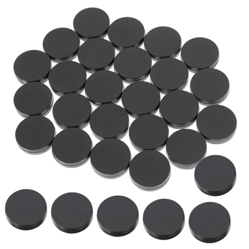 ZUNOXAZ 30 Stück Teiliges Schwarzes Kunststoff Schachspiel Ersatzspielsteine Glatt Poliert Kinderfreundlich Rundes Design für Brettspiele Dame Spielzubehör Kompakt Tragbar von ZUNOXAZ