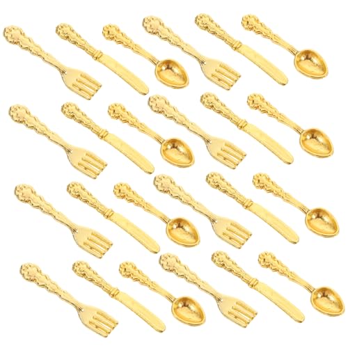 ZUNOXAZ 36 Stück Teiliges Mini Besteck Set aus Legierung Puppenhaus Micro Dinnerware Modell Goldfarbenes DIY Zubehör für Puppenhaus Dekoration für Miniatur Tischdekoration ZUNOXAZ 36 Stück Teiliges Mini Besteck Set aus Legierung Puppenhaus Micro Dinnerware Modell Goldfarbenes DIY Zubehör für Puppenhaus Dekoration für Miniatur Tischdekoration von ZUNOXAZ