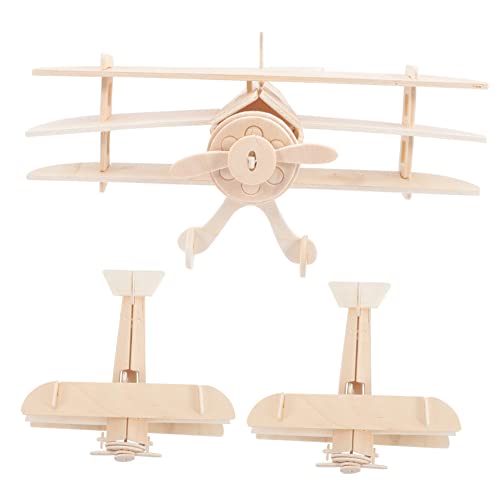 ZUNOXAZ 3Stücke DIY Flugzeug Modellset aus Holz Teiliges Bastelset für Malbare Holzspielzeuge Kreativität und Fantasie für Jungen von ZUNOXAZ