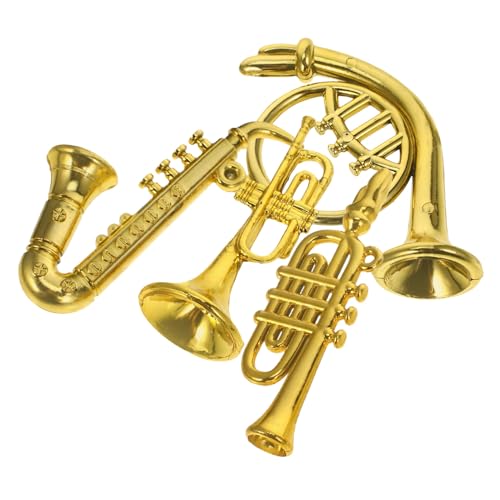 ZUNOXAZ 4 . Teiliges Mini Blasinstrument aus Kunststoff Miniatur Saxophon und Trompete Glatte Lackierte Oberfläche Puppenhaus Dekoration und Wohnaccessoires für Bastelprojekte und ZUNOXAZ 4 . Teiliges Mini Blasinstrument aus Kunststoff Miniatur Saxophon und Trompete Glatte Lackierte Oberfläche Puppenhaus Dekoration und Wohnaccessoires für Bastelprojekte und von ZUNOXAZ