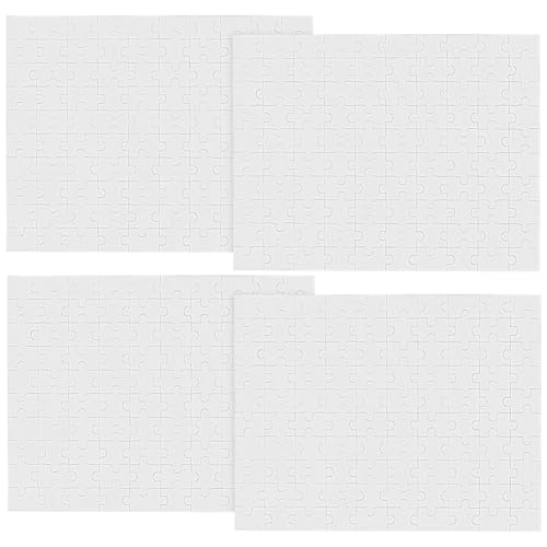 ZUNOXAZ 4 Blätter Blanko Puzzle DIY Bastelset zum Bemalen und Gestalten Leere Puzzleteile für Zeichnen Malen Kreative Freizeitbeschäftigung und Lernförderung von ZUNOXAZ