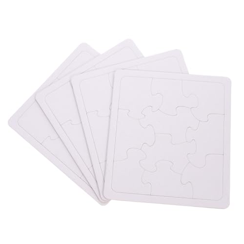 ZUNOXAZ 4 Blätter Leere Puzzles Blanko Puzzle zum Bemalen und Basteln Großes DIY Malpuzzle für Multifunktional für Zeichnen Doodling von Kreativität und Hand Auge Koordination für Schule von ZUNOXAZ