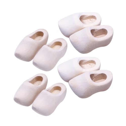 ZUNOXAZ 4 Paare Mini Holzschuhe zum Basteln Unbehandelte DIY Puppenhaus Ornamente Leichte Miniatur Holzschuhe Holz Deko für Doll House Layout Kreative Handwerksprojekte von ZUNOXAZ