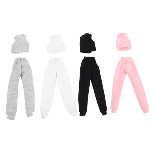 ZUNOXAZ 4 Sätze Austauschbare Sportwesten und Hosen für Puppen Bequemes Anziehen Modisches Design für Kreatives Rollenspiel und Fantasievolles von ZUNOXAZ