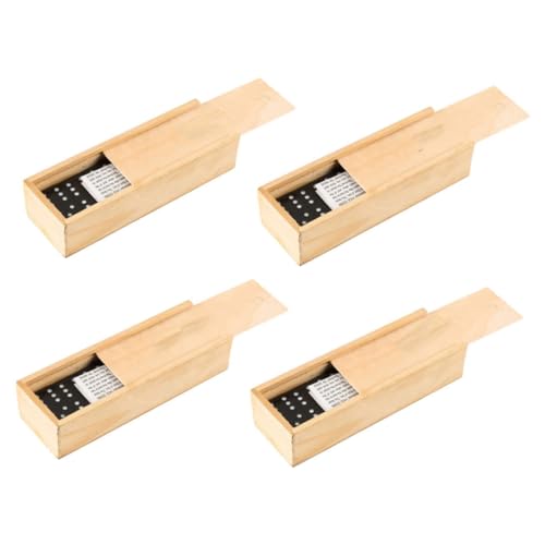 ZUNOXAZ 4 Sätze Teiliges Domino spielset aus Holz für Erwachsene Interaktive Lernspielsteine für Familienspiele und Pädagogischen Spielspaß Ab Jahren von ZUNOXAZ