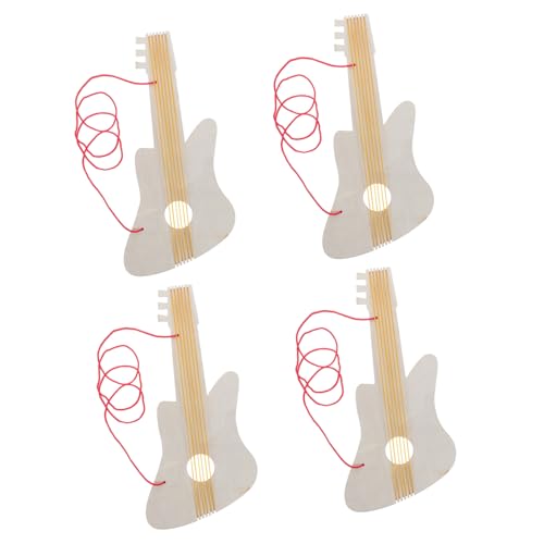 ZUNOXAZ 4 Sets DIY Unvollendete Holzgitarre Leere Holzgitarrengitarren Für Kinder Holzgitarren -gitarrenhandwerk DIY Gitarrengitarre Holzspielzeug von ZUNOXAZ