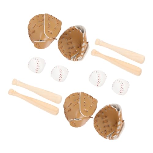ZUNOXAZ 4 Sets Kinder Miniatur Baseball Spielzeugpuppenhaus Größe Baseball Set Dollhouse Mini Sports Ball Playset DIY Dollhouse Miniatur Kit Kit von ZUNOXAZ