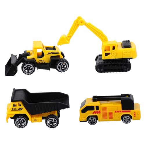 ZUNOXAZ 4 Stück Baustellenfahrzeug für DIY Modell mit Pädagogischem Spielwert für Jungen und Mädchen Sicher von ZUNOXAZ