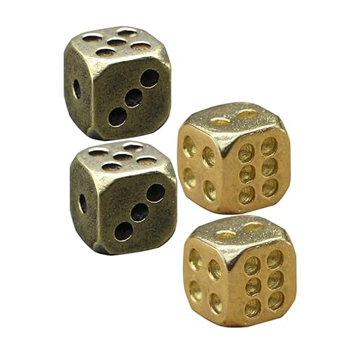 ZUNOXAZ 4 Stück Dekorative Messingwürfel Stilvolle Bar Accessoires für Nachtclubs für Spieleabende und Kreative Dekoration Robuste und Glänzende Oberfläche für Gesellige von ZUNOXAZ