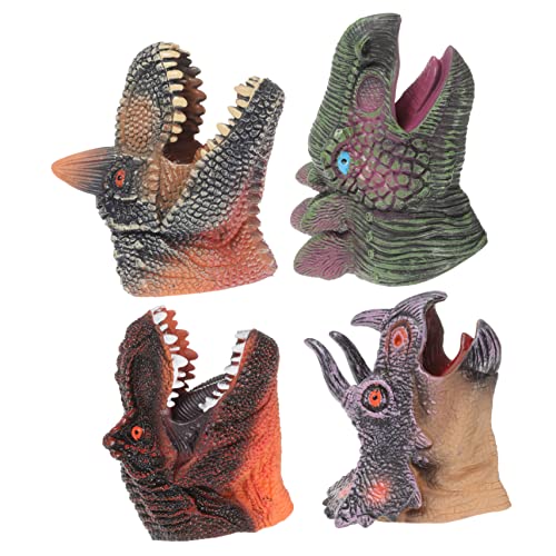 ZUNOXAZ 4 Stück Dinosaurier-Handpuppenspielzeug Kinderpuppen Kinderhandspielzeug Rollenspiel Handpuppe Geschichtenerzählendes Handpuppenspielzeug Handpuppen für Handpuppen Vinyl von ZUNOXAZ