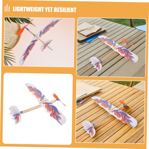 ZUNOXAZ 4 Stück Gummiband Betriebene Flugzeug Bausätze DIY Segelflugzeug Modell mit Farbenfrohem Vogel Design für Motorik Training und Kreatives Outdoor Jungen Mädchen von ZUNOXAZ
