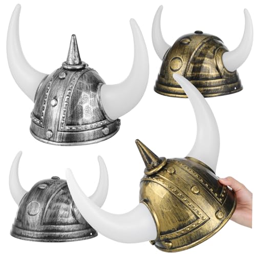 ZUNOXAZ 4 Stück Helm Erwachsene mit Hörnern Mittelalterlicher Karneval Cosplay Hut Leicht Wiederverwendbar Komfortables Festival Zubehör für Halloween und Themenpartys ZUNOXAZ 4 Stück Helm Erwachsene mit Hörnern Mittelalterlicher Karneval Cosplay Hut Leicht Wiederverwendbar Komfortables Festival Zubehör für Halloween und Themenpartys von ZUNOXAZ