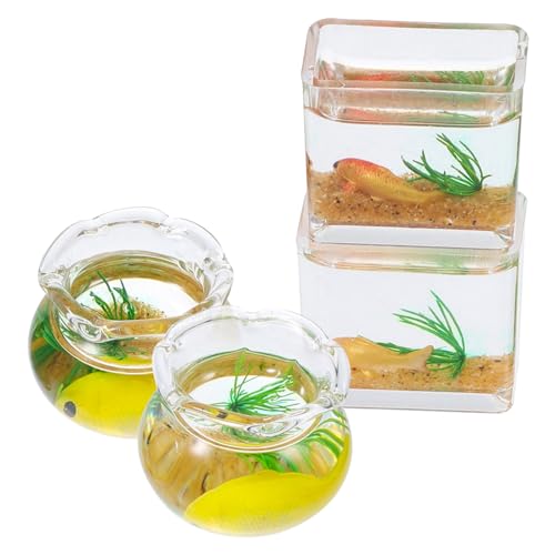 ZUNOXAZ 4 Stück Maßstab Koi Aquarium Deko Puppenhaus Tischornamente Rund Eckig Detailreich Langlebig Vielseitig für Wohn und Spielräume Zufällige Farbe Zufällige Farbe von ZUNOXAZ