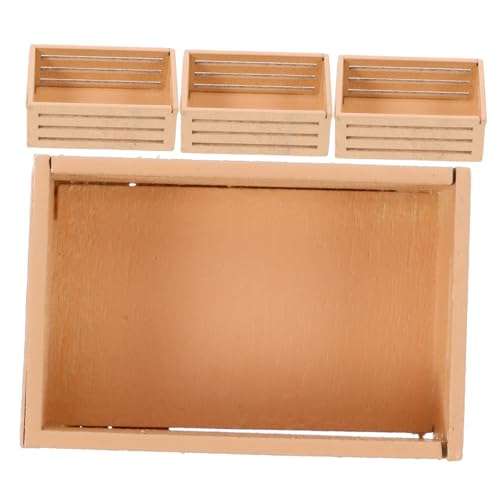 ZUNOXAZ 4 Stück Miniatur Holzkörbe Handgefertigte Puppenhaus Dekoration Mini Aufbewahrungskörbe aus Pinienholz Vielseitige Miniatur Obstkörbe für Puppenhaus Zubehör und Wohnaccessoires von ZUNOXAZ