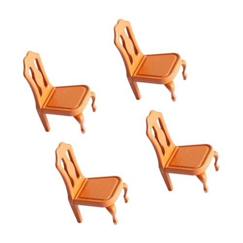 ZUNOXAZ 4 Stück Miniaturmöbel Teiliges Puppenhaus Stühle Zubehör aus Material Realistische Zierliche Stuhl Dekoration für DIY Puppenhäuser und Modelle Charmante Detailgetreue Möbel für von ZUNOXAZ