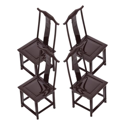 ZUNOXAZ 4 Stück Modellmöbel für Innenraumdekoration und DIY Detailgetreue Mini Stuhlmodelle für Puppenhaus Zubehör von ZUNOXAZ
