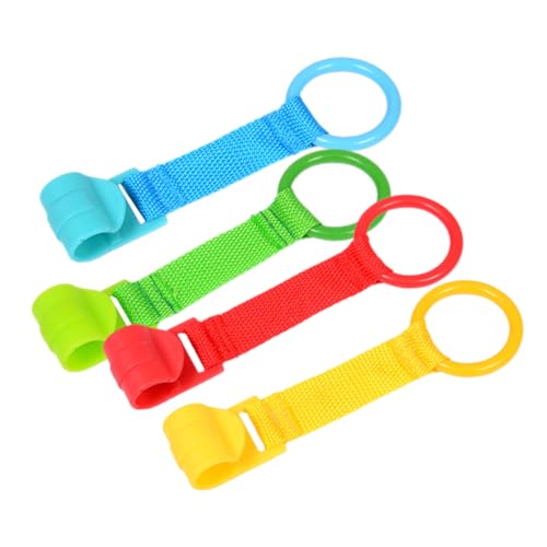 ZUNOXAZ 4 Stück Pull Ringe Hängende Ringe für Sicheren Stand und Unterstützung Beim Laufen für Kinderbetten Blau Grün Rot und Gelb von ZUNOXAZ