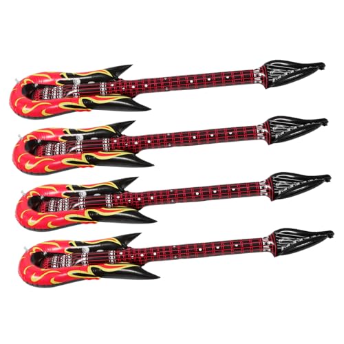 ZUNOXAZ 4 Stück Teiliges Aufblasbares Gitarrenspielzeug aus Hochwertigem PVC Wiederverwendbar als Partydeko Musikinstrument Nachbildung für Kindergeburtstag Strandspielzeug und ZUNOXAZ 4 Stück Teiliges Aufblasbares Gitarrenspielzeug aus Hochwertigem PVC Wiederverwendbar als Partydeko Musikinstrument Nachbildung für Kindergeburtstag Strandspielzeug und von ZUNOXAZ