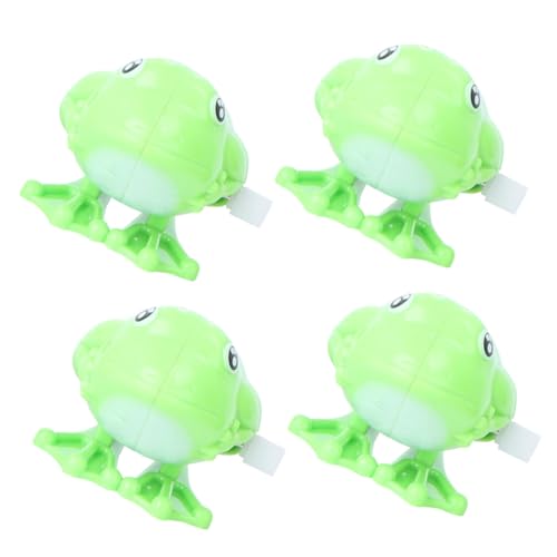 ZUNOXAZ 4 Stück Teiliges Aufziehspielzeug Hüpfender Frosch Tierform Lernspielzeug Kinderzimmer Dekoration Spaßiges Wind up für Jungen und Mädchen Koordination und Fantasie von ZUNOXAZ