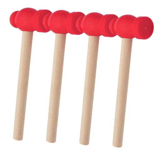 ZUNOXAZ 4 Stück Teiliges Holzhammer aus Langlebigem Material Pädagogisch Motorik Geeignet für Kreatives Rollenspiel und Eltern Junge Mädchen interaktion von ZUNOXAZ