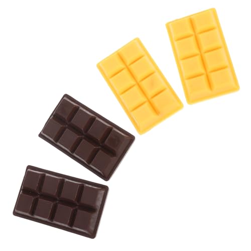 ZUNOXAZ 4 Stück Teiliges Künstliche Kleine Schokoladenmodelle aus Resin Realistische Dekorative Nachbildung Multifunktionale Tischdekoration und Fotorequisite Bruchsicher und Pflegeleicht von ZUNOXAZ