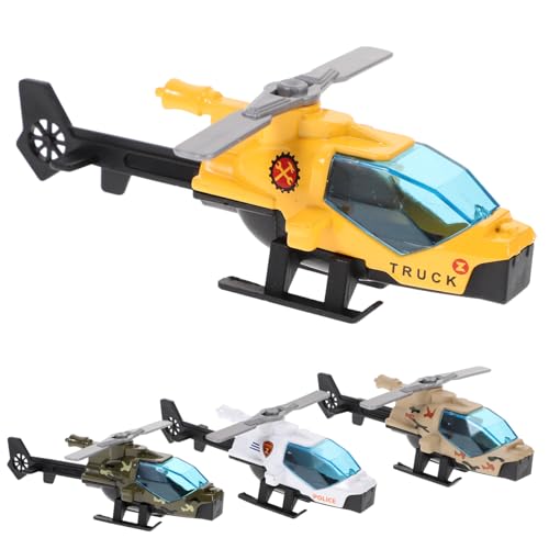 ZUNOXAZ 4 Stück Teiliges Metall Hubschrauber Flugzeug Modell Kinderflugzeug Dekoration Realistisch Robust Sicher Geschenk für Jungen Mädchen Wohnaccessoire von ZUNOXAZ
