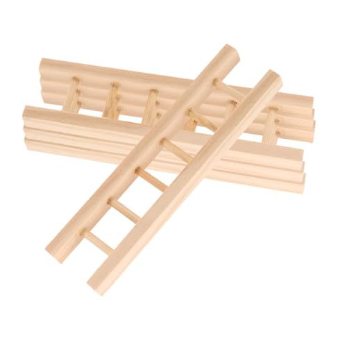 ZUNOXAZ 4 Stück Teiliges Mini Holzleiter Stabile Miniatur Holztreppe für Puppenhaus Vielseitiges DIY Bastelzubehör Kreative Dekoration für Feengärten und Miniaturlandschaften von ZUNOXAZ