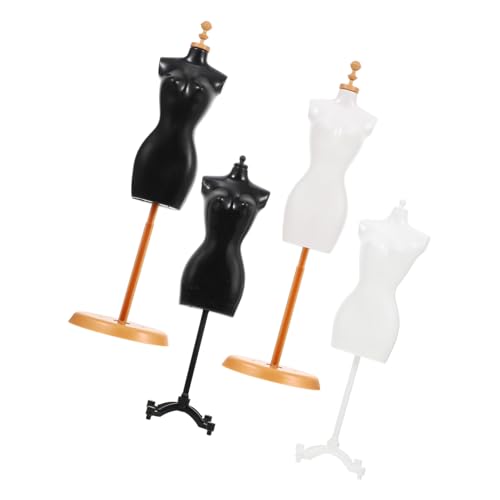 ZUNOXAZ 4 Stück Teiliges Mini Puppenständer aus Kunststoff Stabile Puppenhalter für Puppenkleider Display Dekorativer Schaufensterpuppe Halter für Puppenhaus und Kinderspielzeug von ZUNOXAZ