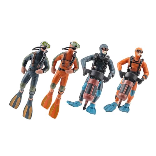 ZUNOXAZ 4 Stück Teiliges Mini Taucher Modell Aquarium Deko Schwimmende Unterwasser Figur Realistische Fischbecken Dekoration Kompakt Vielseitig für Aquarien und Zufällige Zufällige Farbe von ZUNOXAZ