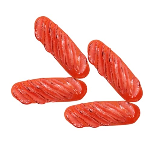 ZUNOXAZ 4 Stück Teiliges Miniatur Fake Hot Dog Realistische Simulation Bratwurst Modell Fotorequisite Leichte Küchendekoration für Restaurant Party und Heimgebrauch von ZUNOXAZ