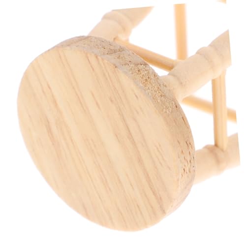 ZUNOXAZ 4 Stück Teiliges Miniatur Holzhocker Puppenhaus Dekoration Pädagogisch Robust Natürlich Khaki von ZUNOXAZ