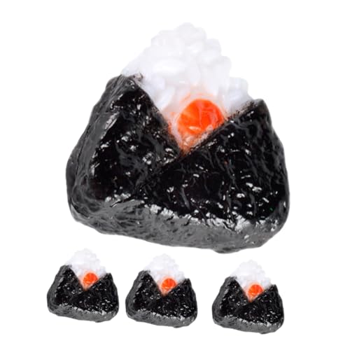 ZUNOXAZ 4 Stück Teiliges Miniatur Japanische Onigiri Reisbällchen Deko Realistisch Gestaltete Dreieckige Algen Reisornamente für Puppenhäuser und Mini Snacks ZUNOXAZ 4 Stück Teiliges Miniatur Japanische Onigiri Reisbällchen Deko Realistisch Gestaltete Dreieckige Algen Reisornamente für Puppenhäuser und Mini Snacks von ZUNOXAZ