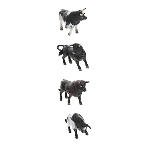 ZUNOXAZ 4 Stück Teiliges Miniatur Modell aus Hochwertigem Realistische Kuhfiguren als Pädagogisches Kinderspielzeug und Dekorative Desktop Adornments für Zuhause und Büro von ZUNOXAZ