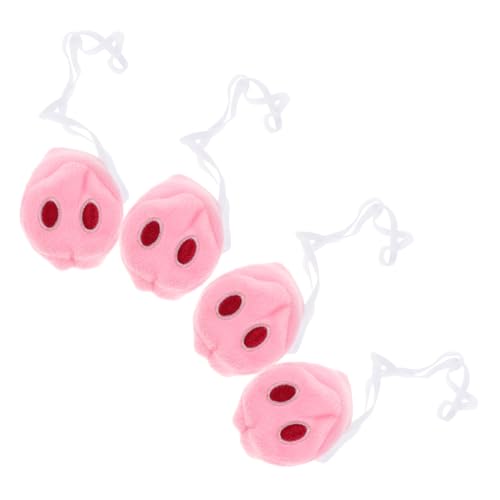 ZUNOXAZ 4 Stück Teiliges Plüsch Schweinenase Cosplay Tier Nase Kostüm Zubehör für Halloween Party Karneval mit Bequemem Langlebigem Design für Lustige Verkleidungen und Geschenkideen von ZUNOXAZ