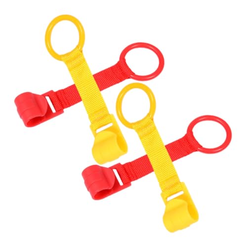ZUNOXAZ 4 Stück Teiliges Pull Up Ringe Hängende Ringe für Gehhilfen Sichere Unterstützung für Kleinkinder für Kinderbetten und Laufställe Rot Gelb von ZUNOXAZ