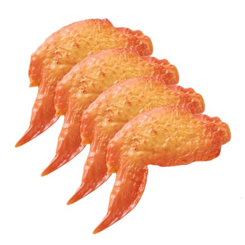 ZUNOXAZ 4 Stück Teiliges Realistische Hähnchenflügel Modelle aus Robustem Lebensnahe Brathähnchen Nachbildung Vielseitige Simulation Lebensmitteldekoration für Fotografie Party und ZUNOXAZ 4 Stück Teiliges Realistische Hähnchenflügel Modelle aus Robustem Lebensnahe Brathähnchen Nachbildung Vielseitige Simulation Lebensmitteldekoration für Fotografie Party und von ZUNOXAZ