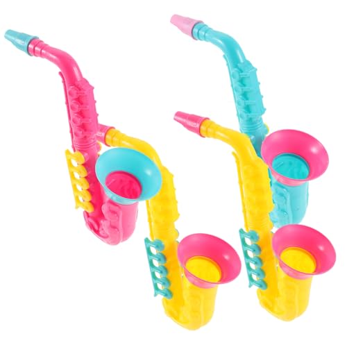 ZUNOXAZ 4 Stück Teiliges Saxophon Kunststoff für Realistisches Blasinstrument Musikalisches Lernspielzeug Bunte Farben Sicher Poliert für Geburtstagsgeschenke und Partys Zufällige Farbe von ZUNOXAZ