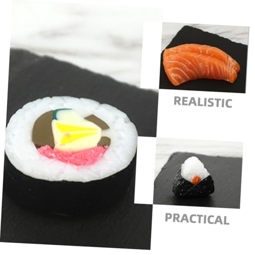 ZUNOXAZ 4 Stück Teiliges Sushi Modell aus PVC Lebensechte Japanische Onigiri und Nigiri Realistische Fake Food Deko für Sushi Laden Fotorequisite und Küchendekoration ZUNOXAZ 4 Stück Teiliges Sushi Modell aus PVC Lebensechte Japanische Onigiri und Nigiri Realistische Fake Food Deko für Sushi Laden Fotorequisite und Küchendekoration von ZUNOXAZ