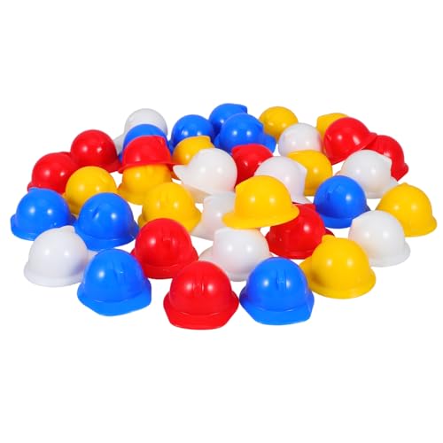 ZUNOXAZ 40 Stück Mini sicherheitshelme aus Robustem Kunststoff Vielseitig Einsetzbar als Puppenaccessoires Partydekoration und DIY Bastelmaterial Farbiges Mini Helm für BAU Themen und von ZUNOXAZ