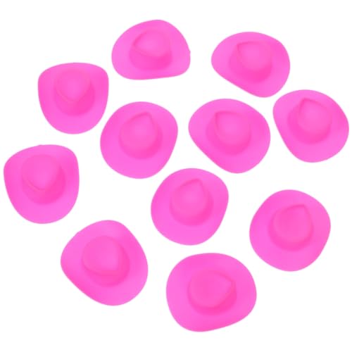 ZUNOXAZ 40 Stück Teiliges Mini Cowboy Hut aus Kunststoff Pinke Mini Hüte für Partydeko DIY Puppenaccessoires Langlebig Nicht Verblassend für Bastelarbeiten und Kostüme von ZUNOXAZ
