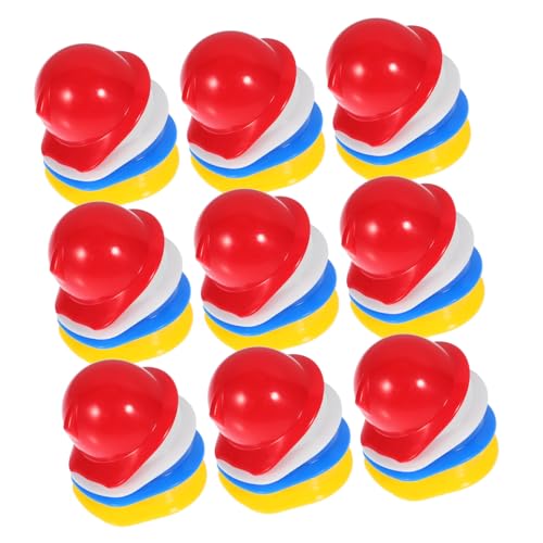 ZUNOXAZ 40 Stück Teiliges Mini Schutzhelm Kunststoff Mini Bauhelm Puppenhelm in Weiß Rot Blau Gelb Leichtes PP Material Realistische Form Vielseitig als Deko für Puppen Kuchen und Partys von ZUNOXAZ
