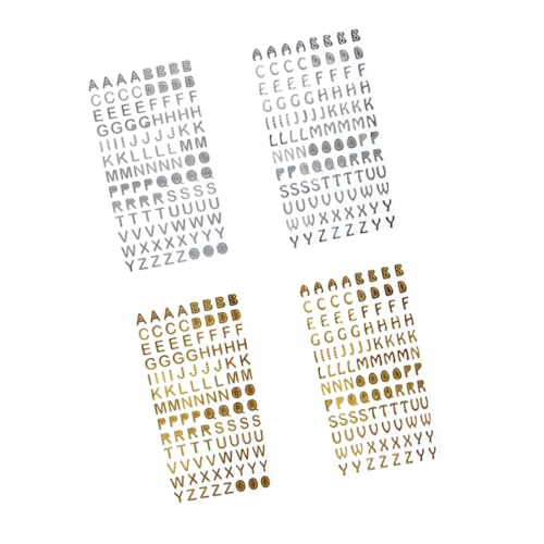 ZUNOXAZ 4Blätter Briefaufkleber Goldene und Silberne Aufkleber für DIY Fotoalbum Scrapbooking und Tagebuch Dekoration Selbstklebende Schriftzüge für Kreative ZUNOXAZ 4Blätter Briefaufkleber Goldene und Silberne Aufkleber für DIY Fotoalbum Scrapbooking und Tagebuch Dekoration Selbstklebende Schriftzüge für Kreative von ZUNOXAZ